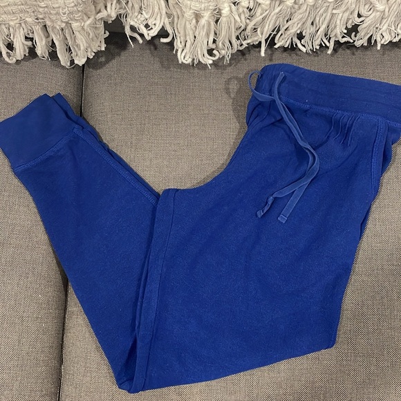 Papinelle Jogger Sweatpants Women's Blue Drawstrings Pockets Cotton M - Picture 2 of 5